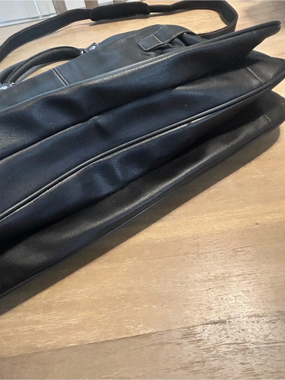 Black Leather Purse Bag Franklin Covey Briefcase Work Tote Shoulder Bag Business - Picture 8 of 16
